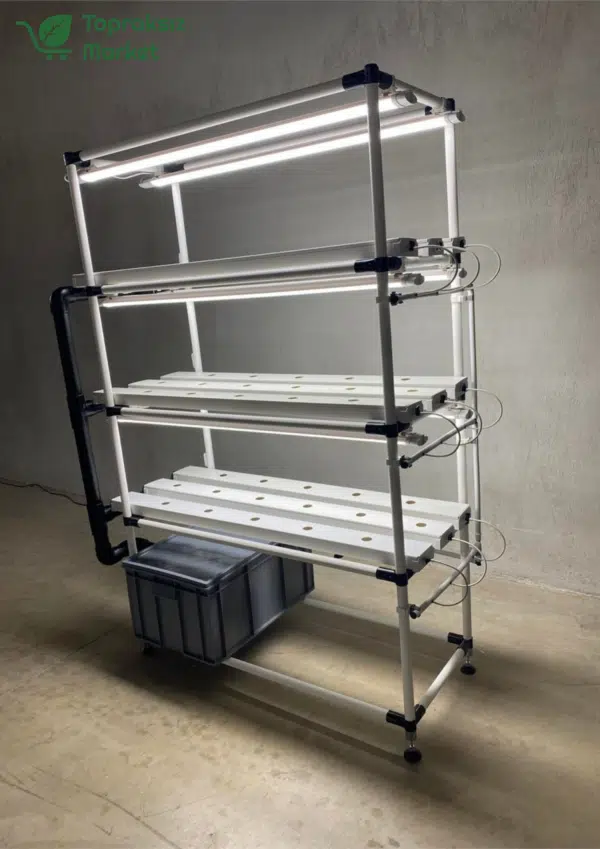 DİKEY TARIM LEDLİ TOPRAKSIZ TARIM LEDLİ İNDOOR ÜRETİM SETİ 3 DİKEY TOPRAKSIZ TARIM SETİ AYDINLATMALI