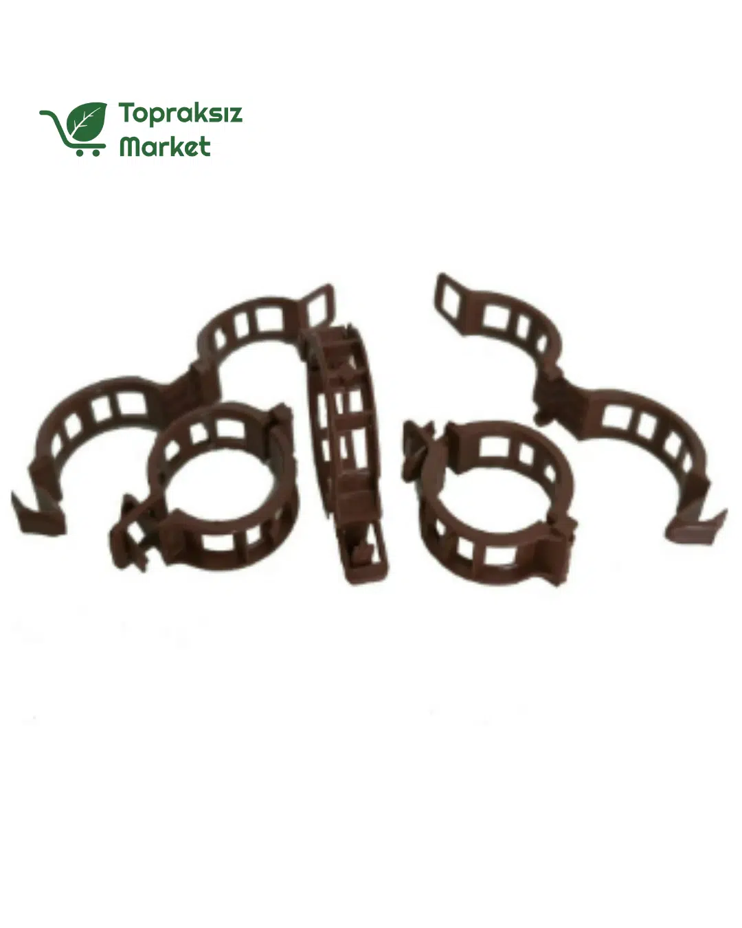 Bitki Klipsi - Domates Klipsi 50 Adet Sarmaşık Bitki Bağlama Kelepçesi, Kahverengi