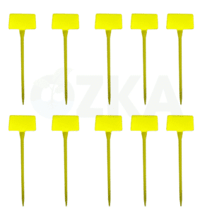Sarı bitki etiketi 9x6x38 cm – fide ve fidan tanımlama için 10'lu set