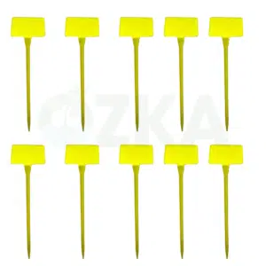 Sarı bitki etiketi 9x6x38 cm – fide ve fidan tanımlama için 10'lu set