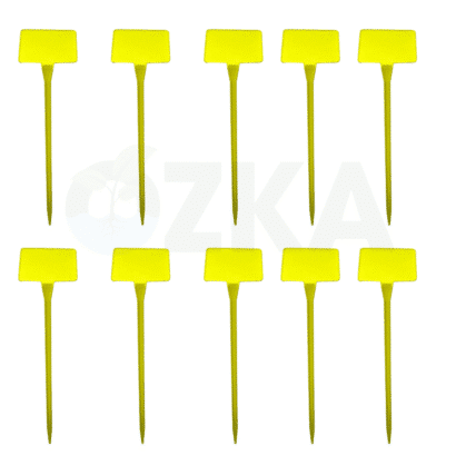 Sarı bitki etiketi 9x6x38 cm – fide ve fidan tanımlama için 10'lu set