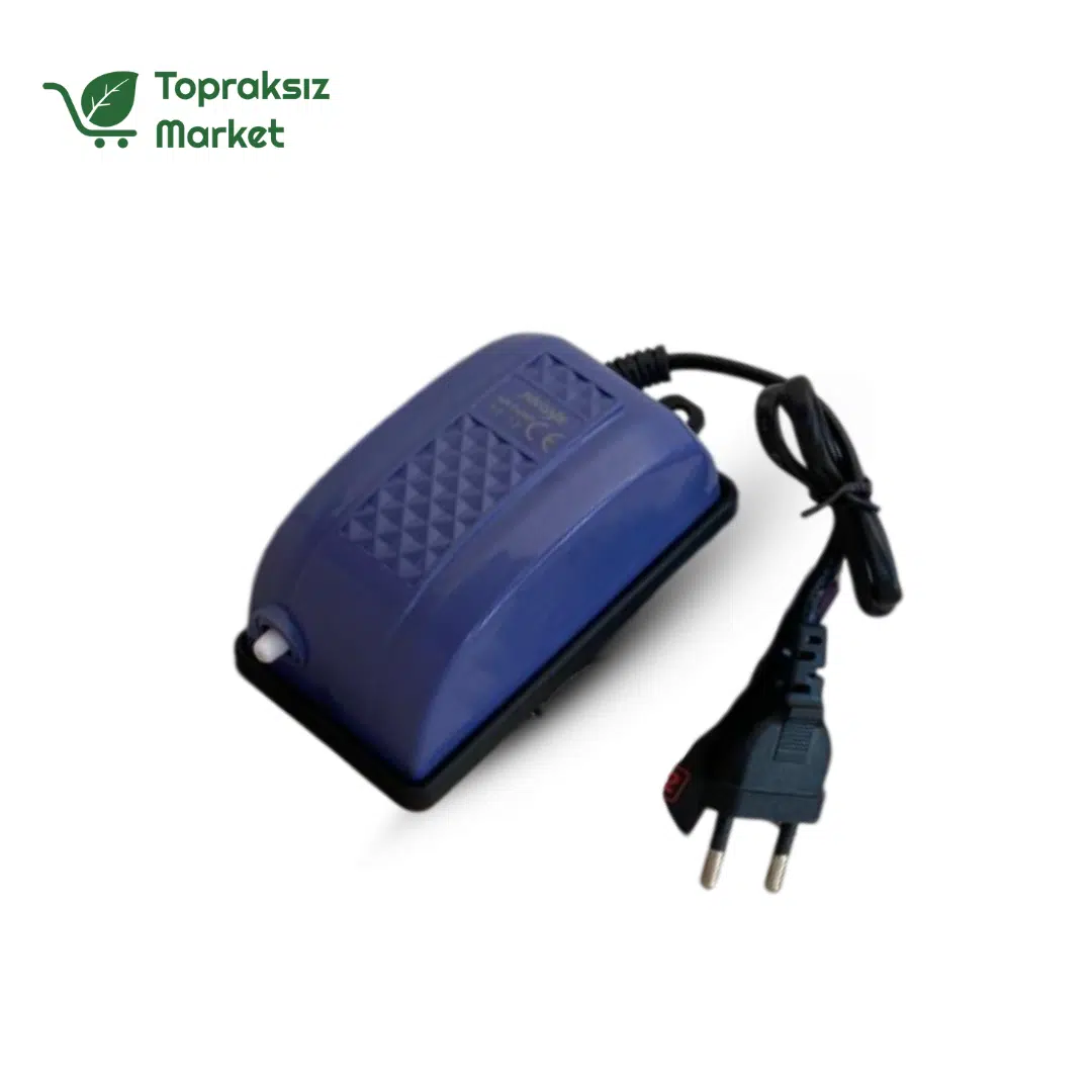 3W Hava Motoru – Dakikada 3L | Topraksız Tarım ve Akvaryumlar için Hava Pompası 2 Topraksız tarım sistemleri için 3W sessiz hava motoru