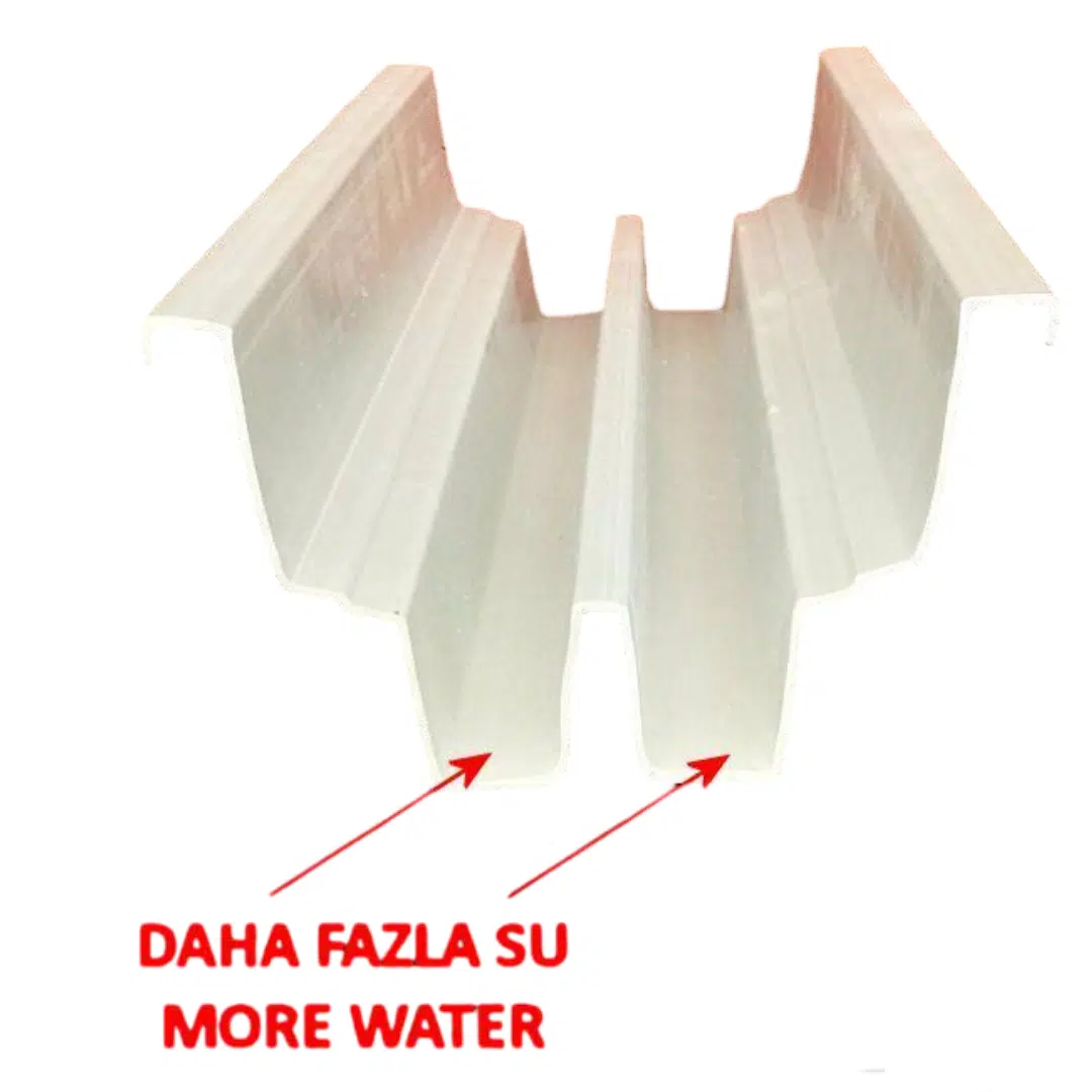 Çift Oluk Beyaz Çilek Kanalı 1m Orijinal PVC 1. Kalite