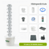10 katlı 50 gözlü 75 litre depolu dikey topraksız tarım kulesi hidroponik sistem