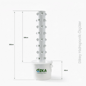10 katlı 50 gözlü 75 litre depolu dikey topraksız tarım kulesi hidroponik sistem