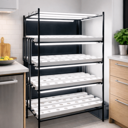 128 gözlü hidroponik üretim seti HydroRack128 4 katlı topraksız tarım sistem