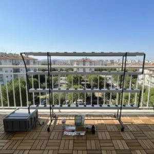 HydroRack 52 Topraksız Tarım Seti 4 Katlı NFT Balkon Sistemi