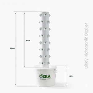 Anasayfa 118 Dikey topraksız tarım kulesi 6 katlı 30 gözlü 75 lt depolu hidroponik sistem