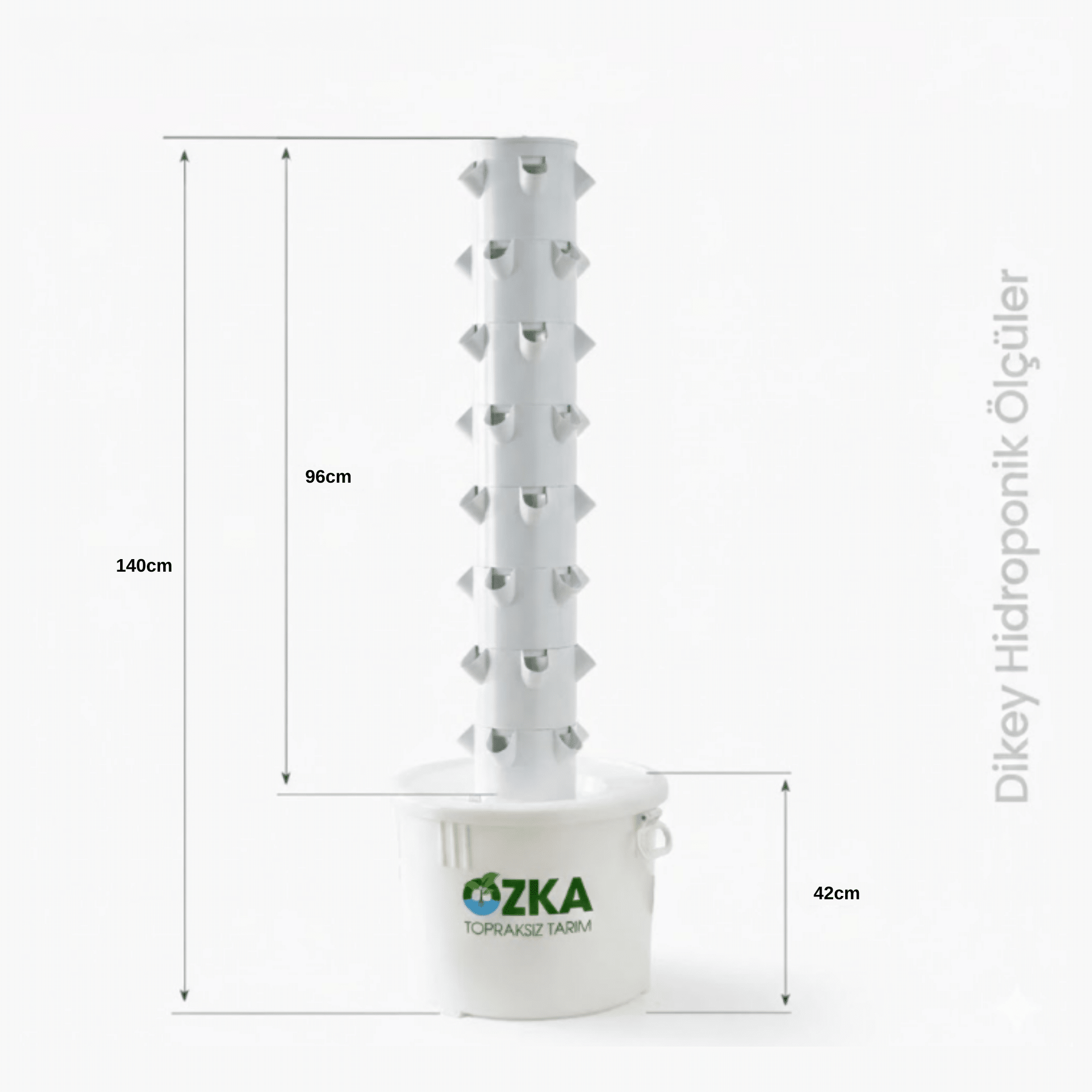 Dikey Topraksız Tarım Kulesi 6 Katlı 30 Gözlü | Full Set Hidroponik Kule 2 Dikey topraksız tarım kulesi 6 katlı 30 gözlü 75 lt depolu hidroponik sistem