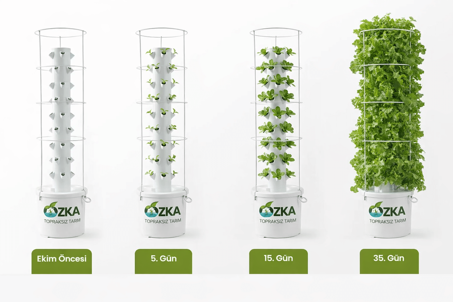 Dikey Topraksız Tarım Kulesi 6 Katlı 30 Gözlü | Full Set Hidroponik Kule 5 Dikey topraksız tarım kulesi 6 katlı 30 gözlü 75 lt depolu hidroponik sistem
