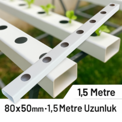 NFT Kanal Beyaz 80x50 mm Topraksız Tarım Hidroponik Yetiştirme Kanalı